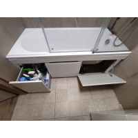 Пластиковый экран Креатив 5.0 белый 150 см с выдвижным ящиком