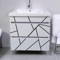 Подвесная тумба пластиковая Mikola-M Atlant Chaos white-black 50 см Подвесная тумба пластиковая Mikola-M Atlant Chaos white-black 50 см