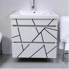 Подвесная тумба пластиковая Mikola-M Atlant Chaos white-black 50 см Подвесная тумба пластиковая Mikola-M Atlant Chaos white-black 50 см